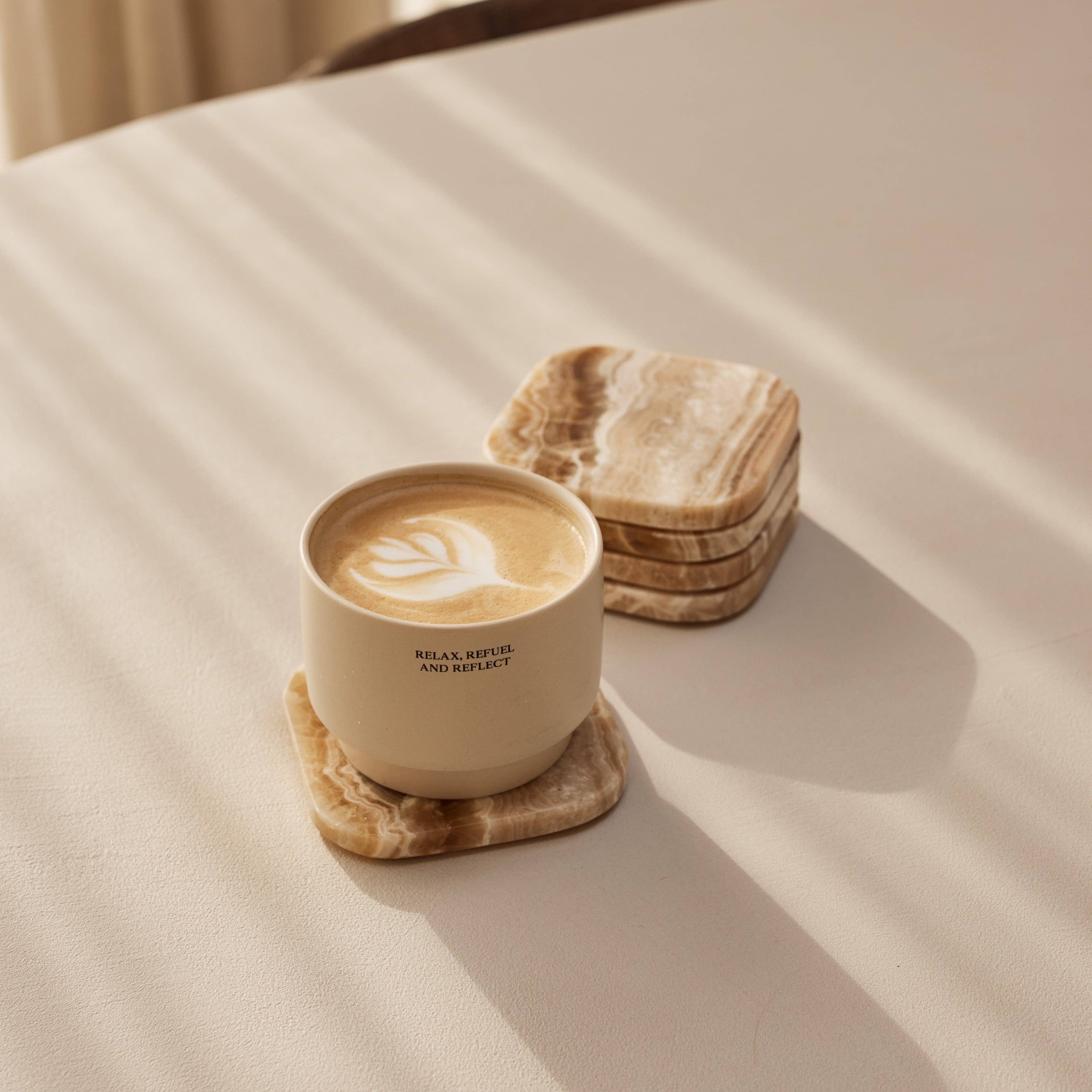 Sandal Onyx Marble Coasters