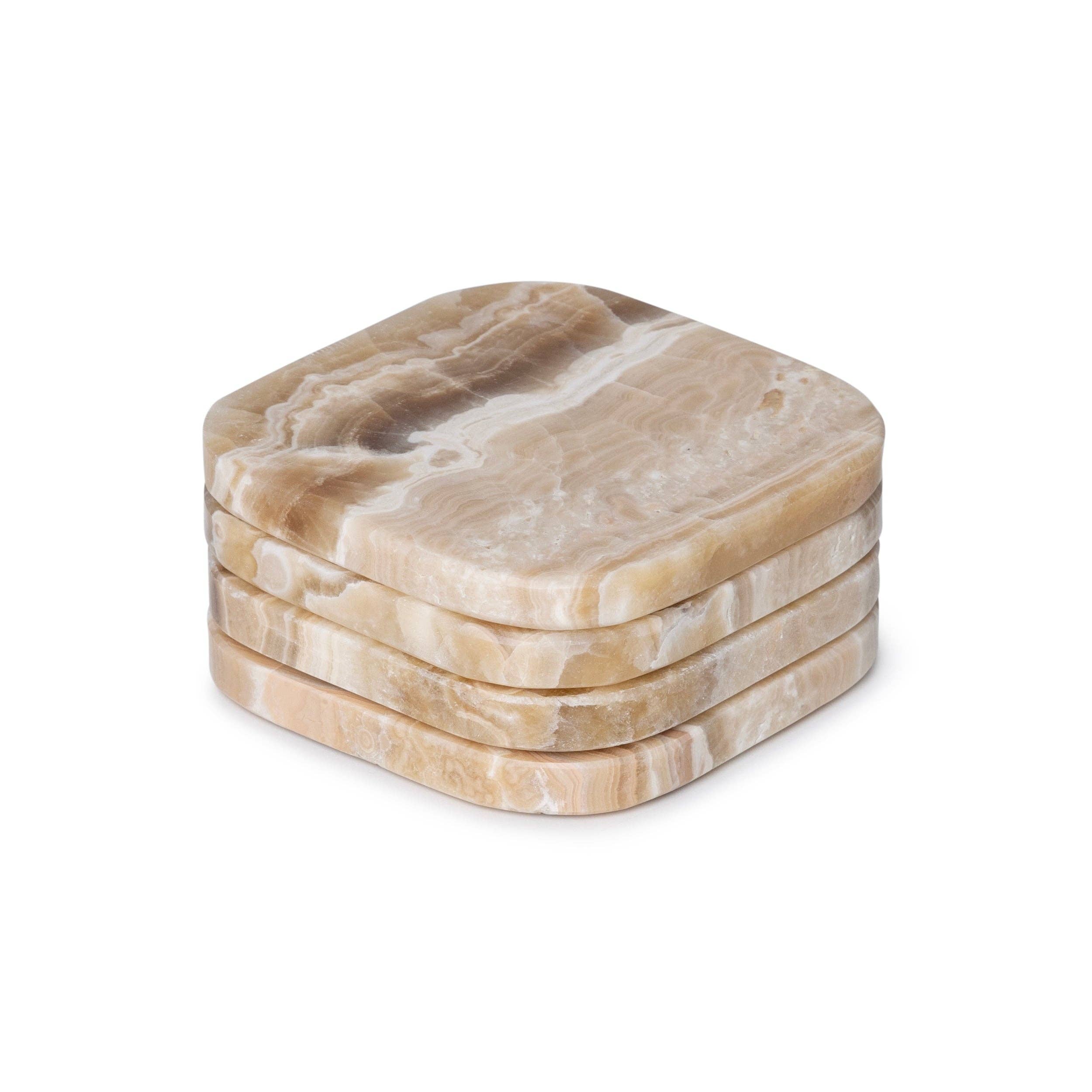 Sandal Onyx Marble Coasters