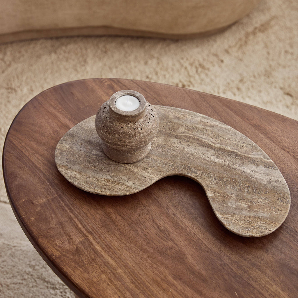 Organic Titanium Travertine Tray