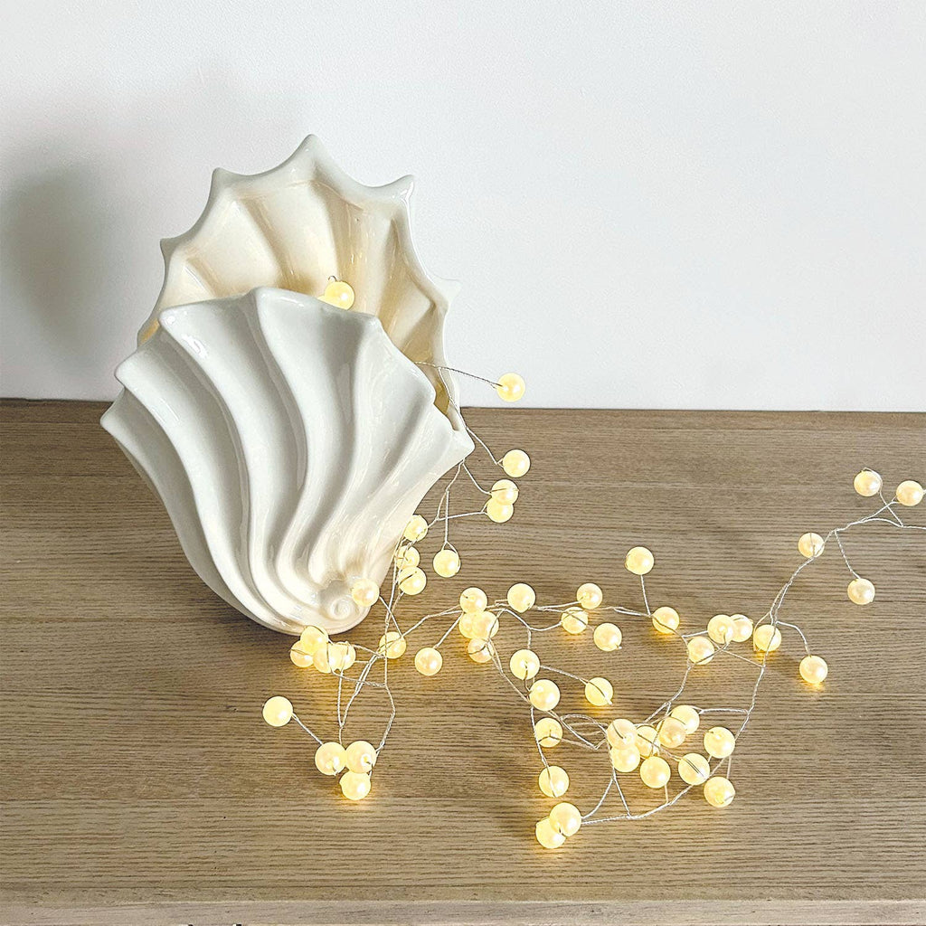 White Tall Shell Vase