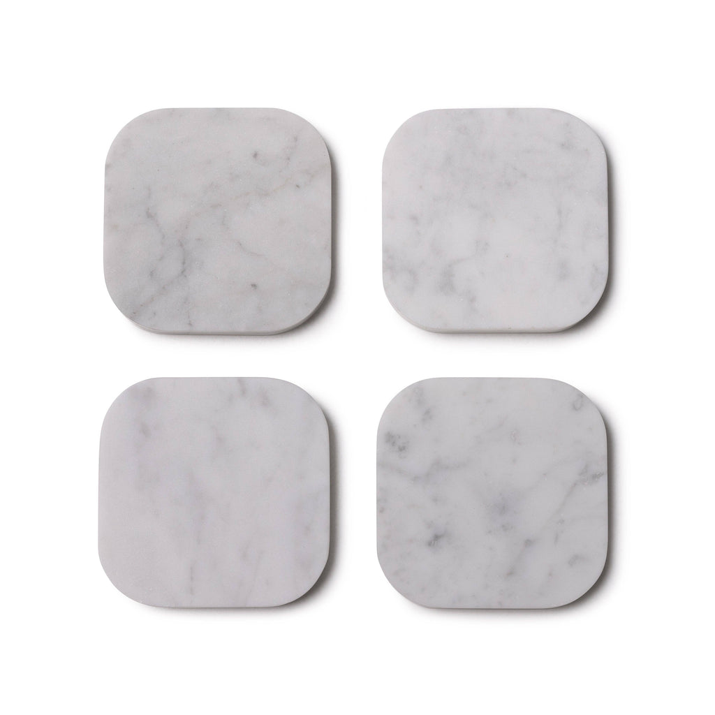 S/4 White Marble Coasters