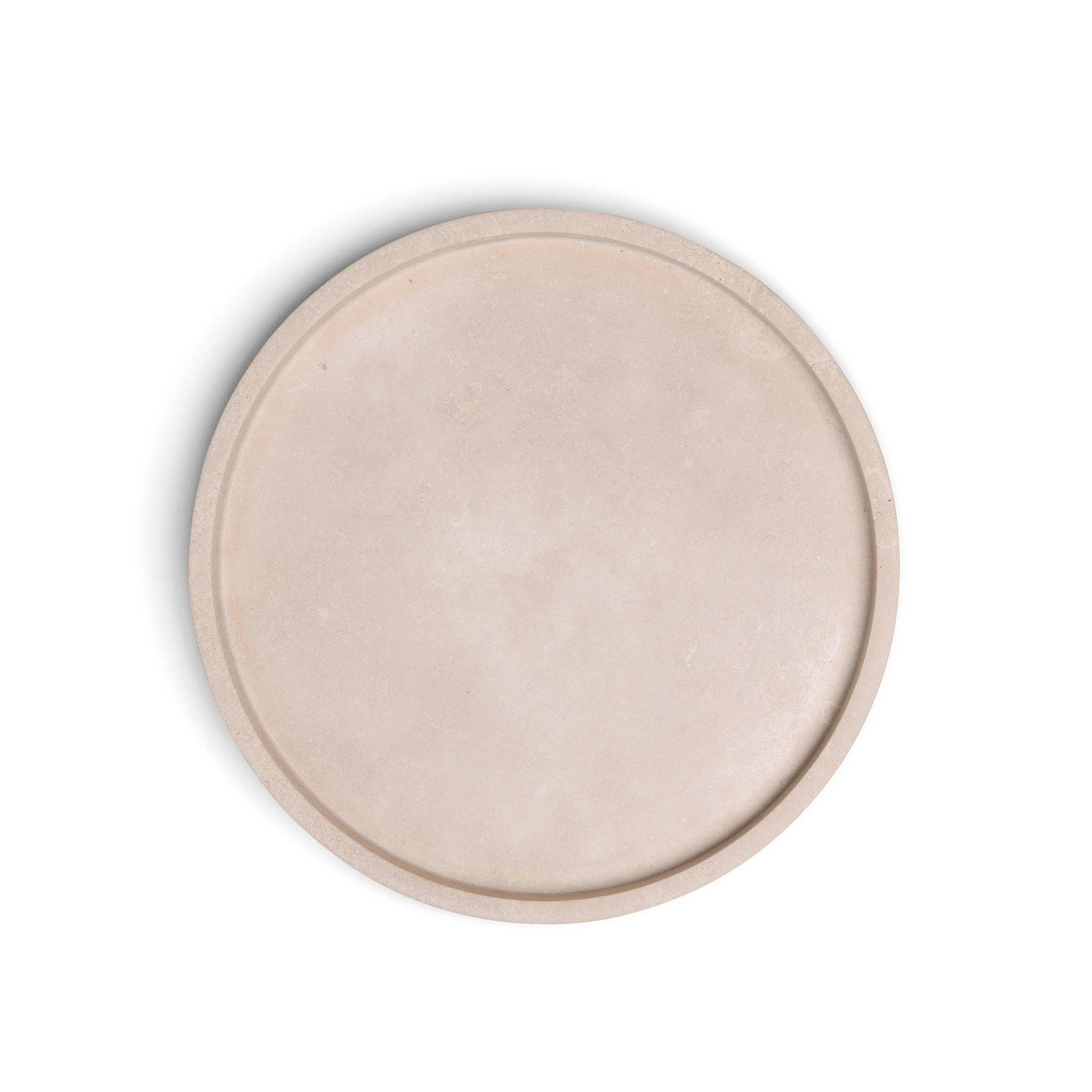 Travertine Tray Round w/Edge Ø30cm