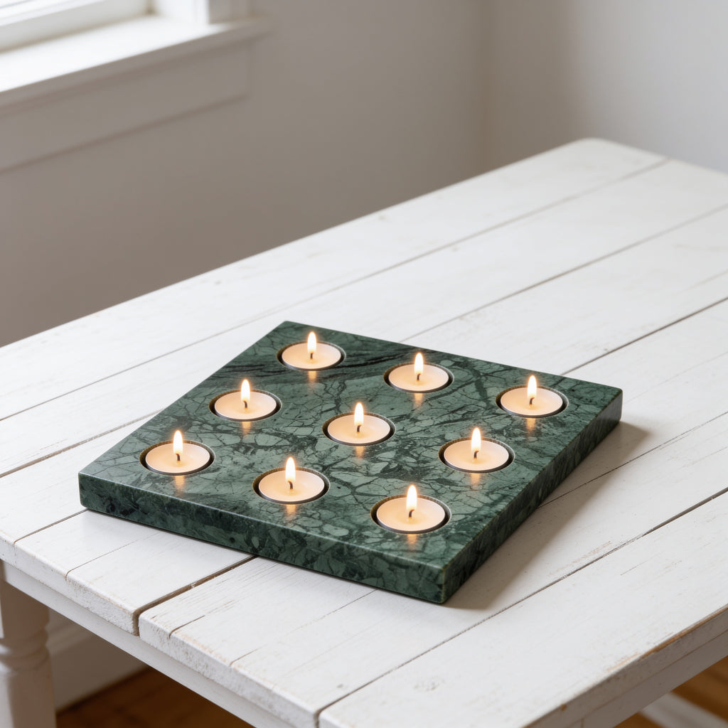 Green Marble 9 T-Lightholder
